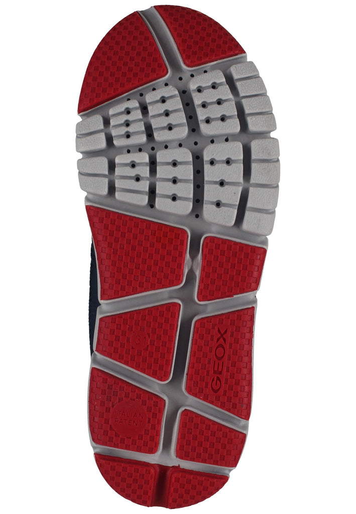 Geox Stiefelette Lederimitat/Textil Navy/Rot Warmfutter