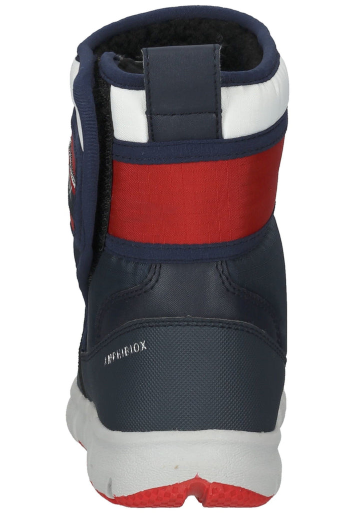 Geox Stiefelette Lederimitat/Textil Navy/Rot Warmfutter