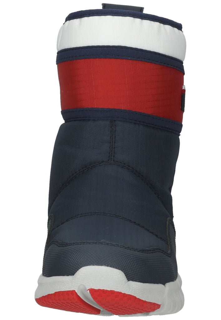 Geox Stiefelette Lederimitat/Textil Navy/Rot Warmfutter