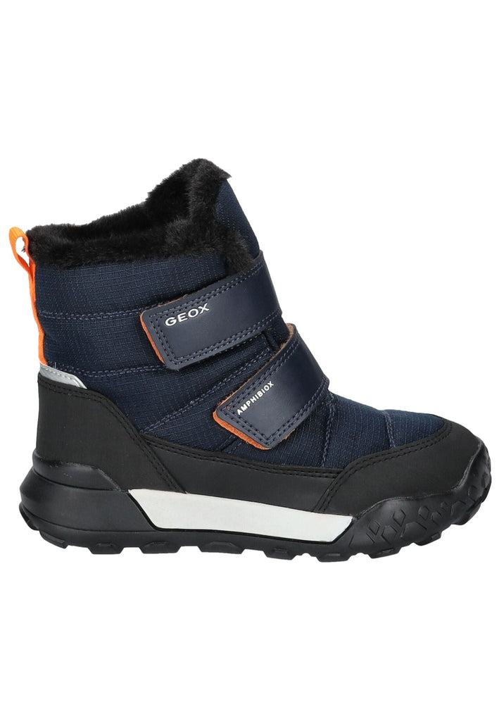 Geox Stiefelette Lederimitat/Textil Navy/Schwarz Warmfutter