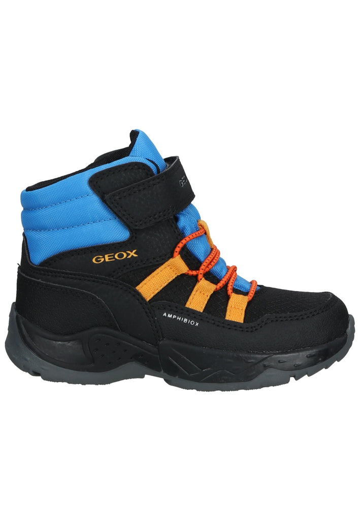 Geox Stiefelette Lederimitat/Textil Schwarz/Blau Warmfutter