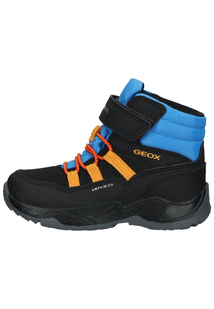 Geox Stiefelette Lederimitat/Textil Schwarz/Blau Warmfutter
