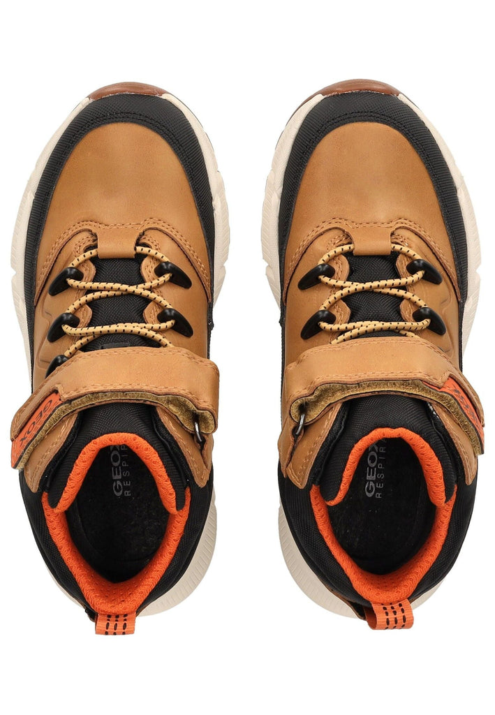 Geox Stiefelette Lederimitat/Textil Schwarz/Gelb