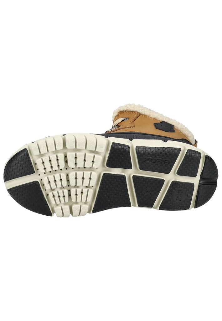 Geox Stiefelette Lederimitat/Textil Schwarz/Gelb Warmfutter