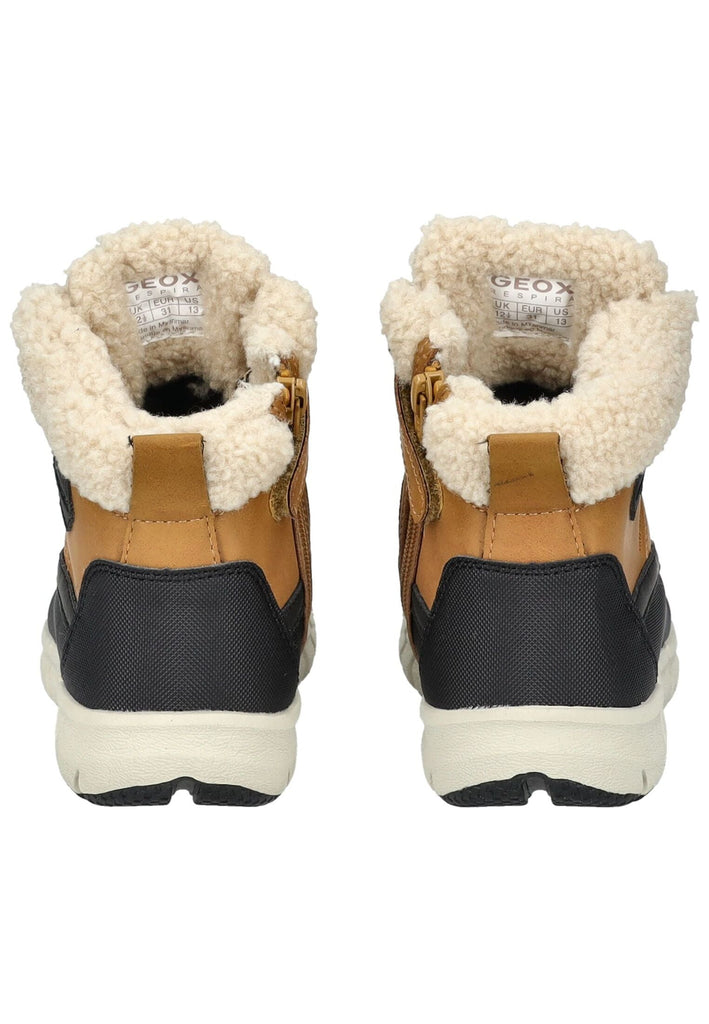 Geox Stiefelette Lederimitat/Textil Schwarz/Gelb Warmfutter