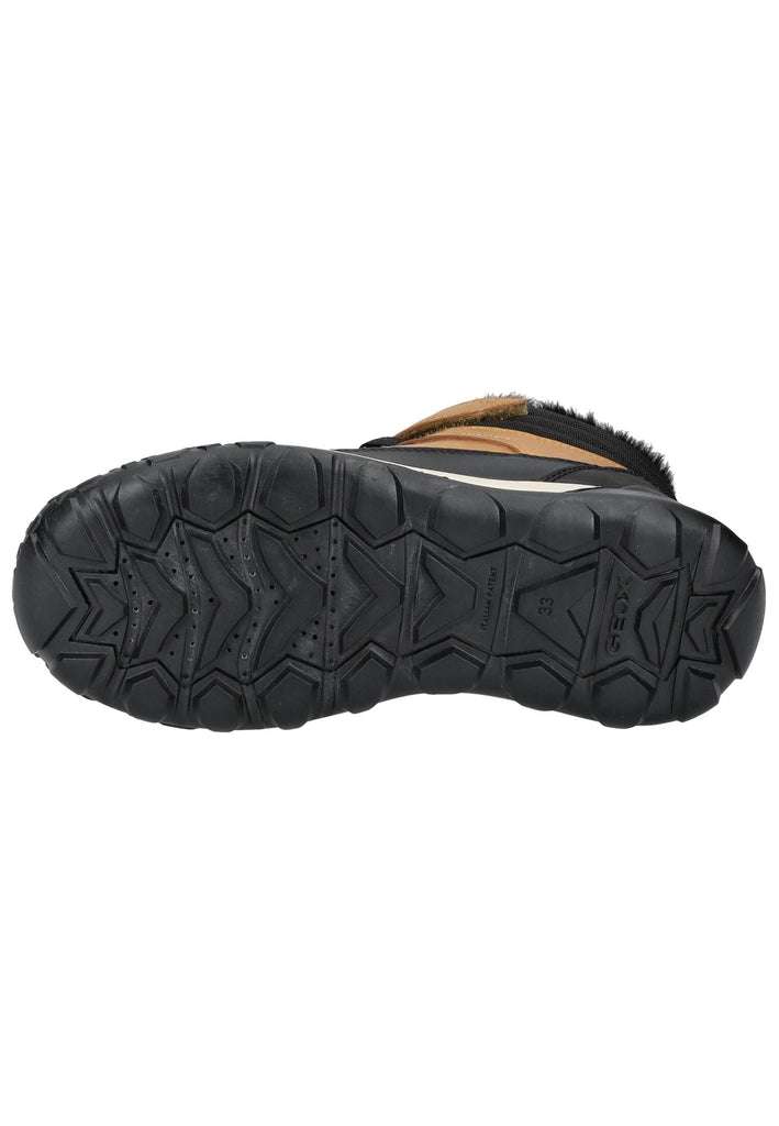 Geox Stiefelette Lederimitat/Textil Schwarz/Gelb Warmfutter