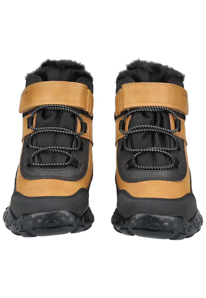 Geox Stiefelette Lederimitat/Textil Schwarz/Gelb Warmfutter