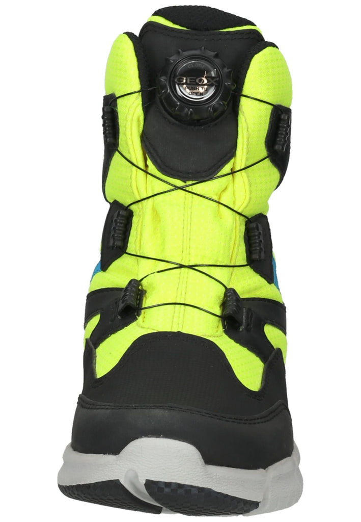 Geox Stiefelette Lederimitat/Textil Schwarz/Gelb Warmfutter