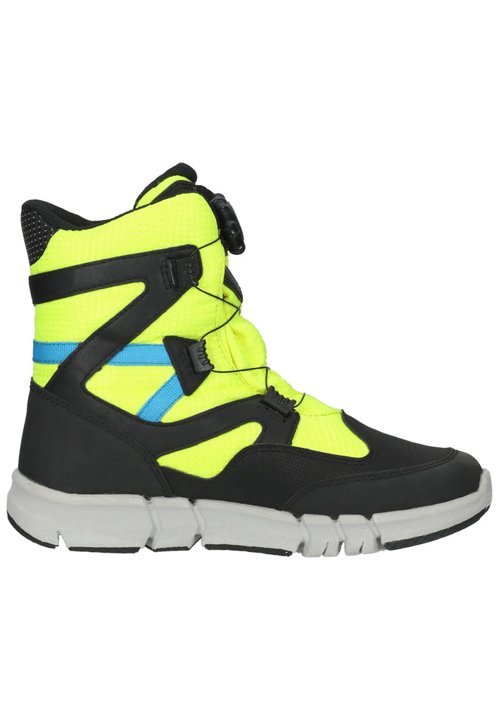 Geox Stiefelette Lederimitat/Textil Schwarz/Gelb Warmfutter