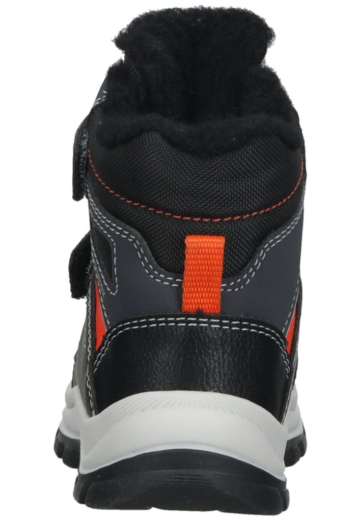 Geox Stiefelette Lederimitat/Textil Schwarz/Orange Warmfutter