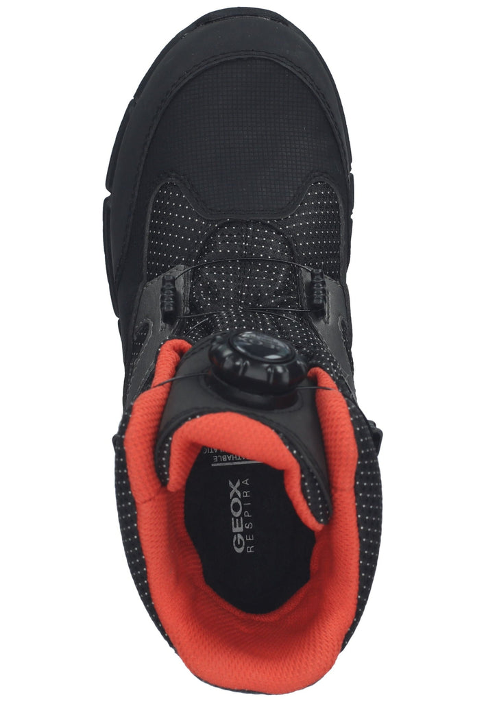 Geox Stiefelette Lederimitat/Textil Schwarz/Orange Warmfutter