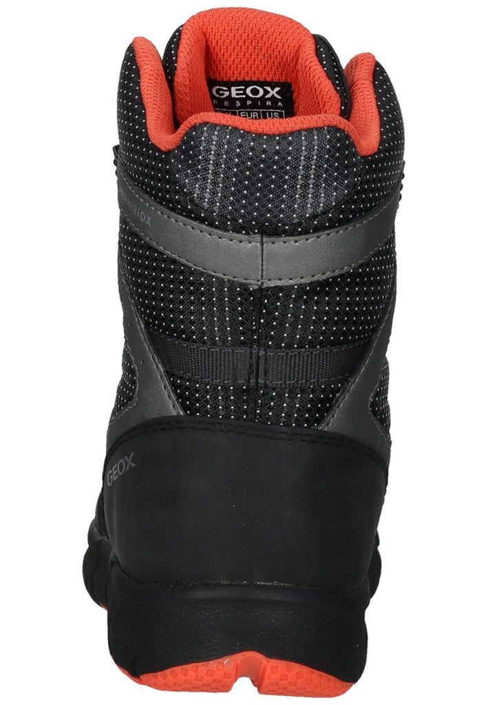 Geox Stiefelette Lederimitat/Textil Schwarz/Orange Warmfutter