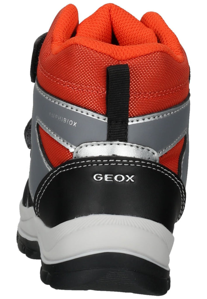 Geox Stiefelette Lederimitat/Textil Schwarz/Orange Warmfutter