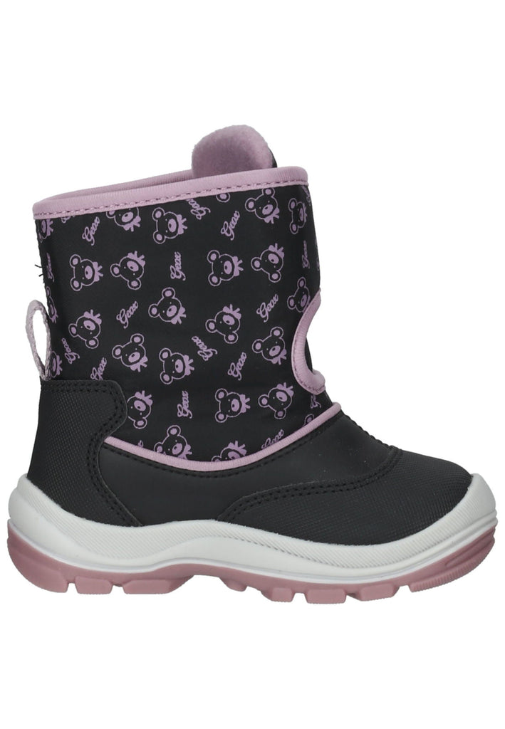 Geox Stiefelette Lederimitat/Textil Schwarz/Pink