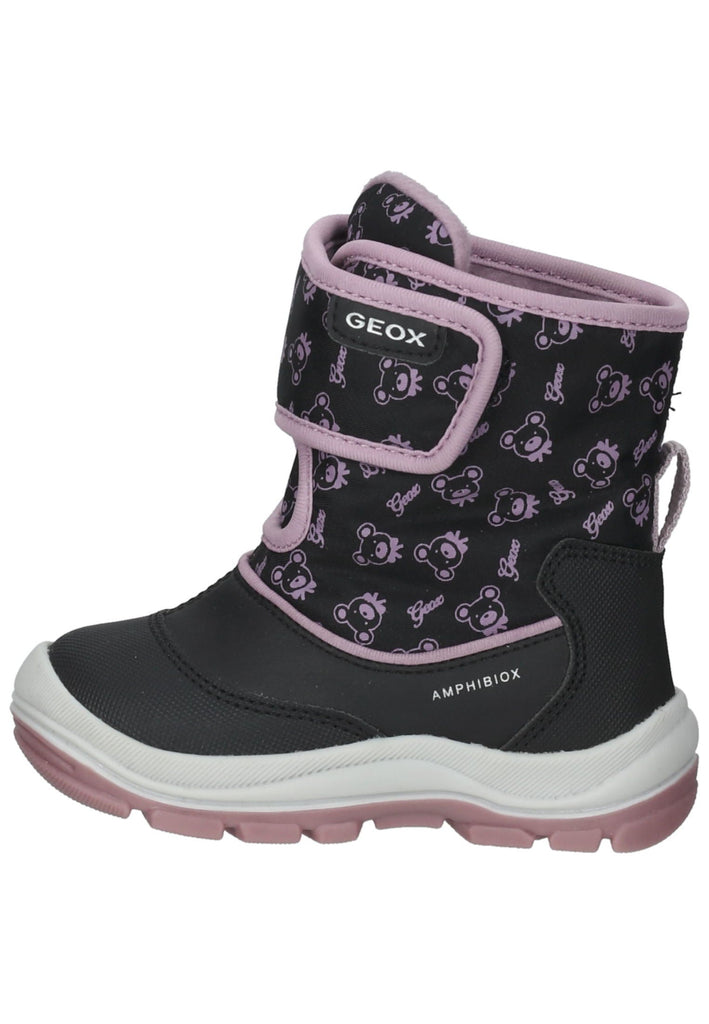 Geox Stiefelette Lederimitat/Textil Schwarz/Pink