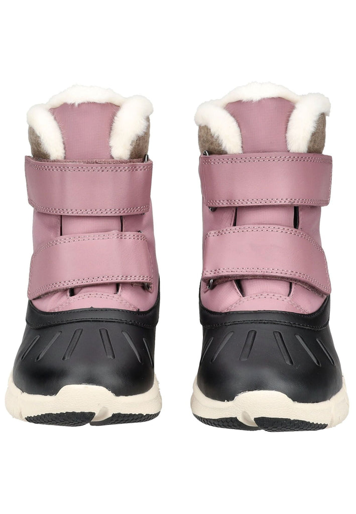 Geox Stiefelette Lederimitat/Textil Schwarz/Rosa Warmfutter