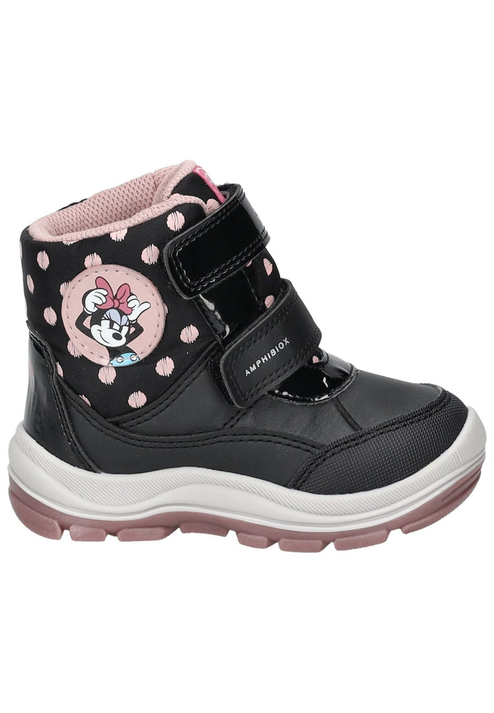 Geox Stiefelette Lederimitat/Textil Schwarz/Rosa Warmfutter