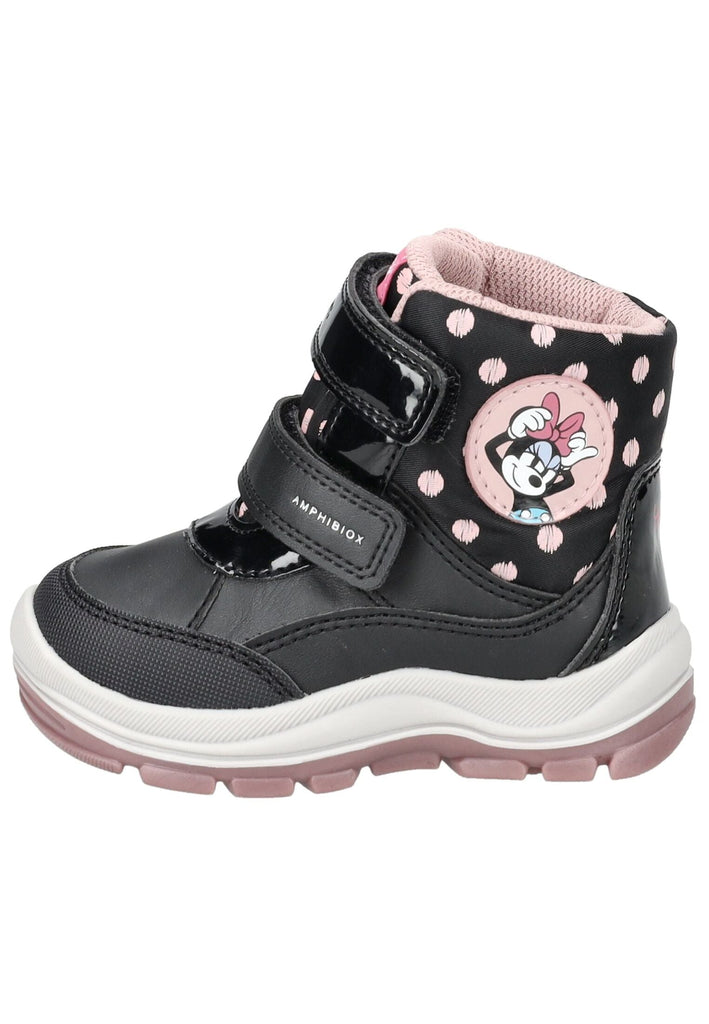 Geox Stiefelette Lederimitat/Textil Schwarz/Rosa Warmfutter