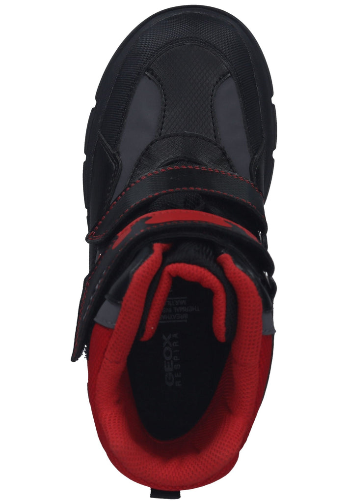 Geox Stiefelette Lederimitat/Textil Schwarz/Rot