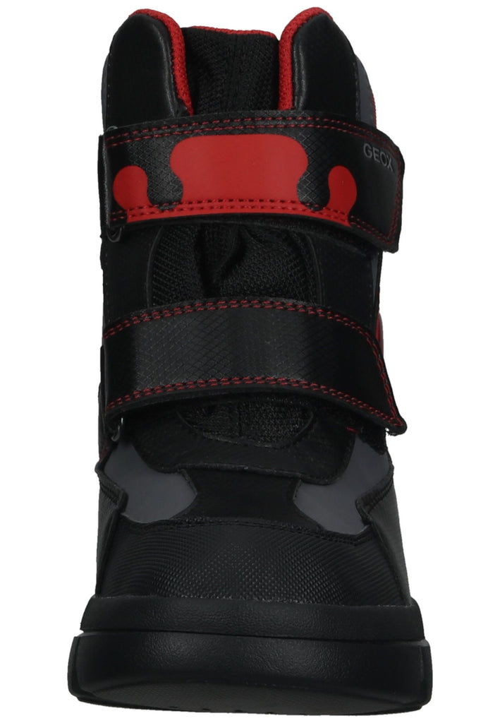 Geox Stiefelette Lederimitat/Textil Schwarz/Rot