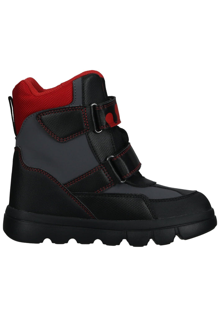 Geox Stiefelette Lederimitat/Textil Schwarz/Rot