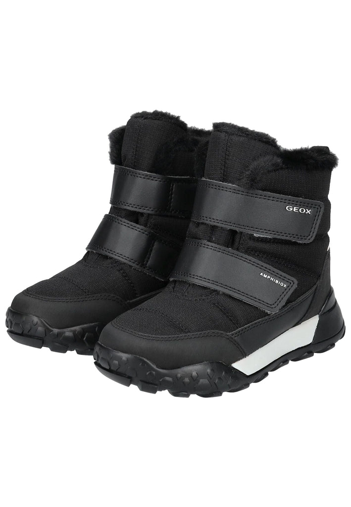 Geox Stiefelette Lederimitat/Textil Schwarz Warmfutter