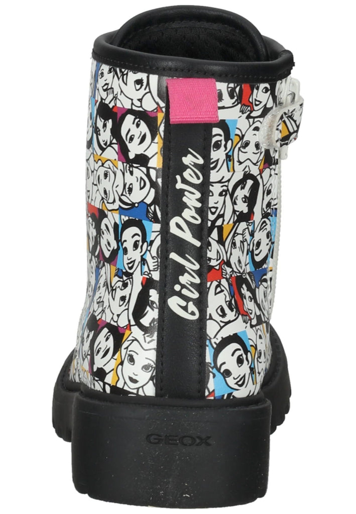 Geox Stiefelette Lederimitat Weiß Kombi