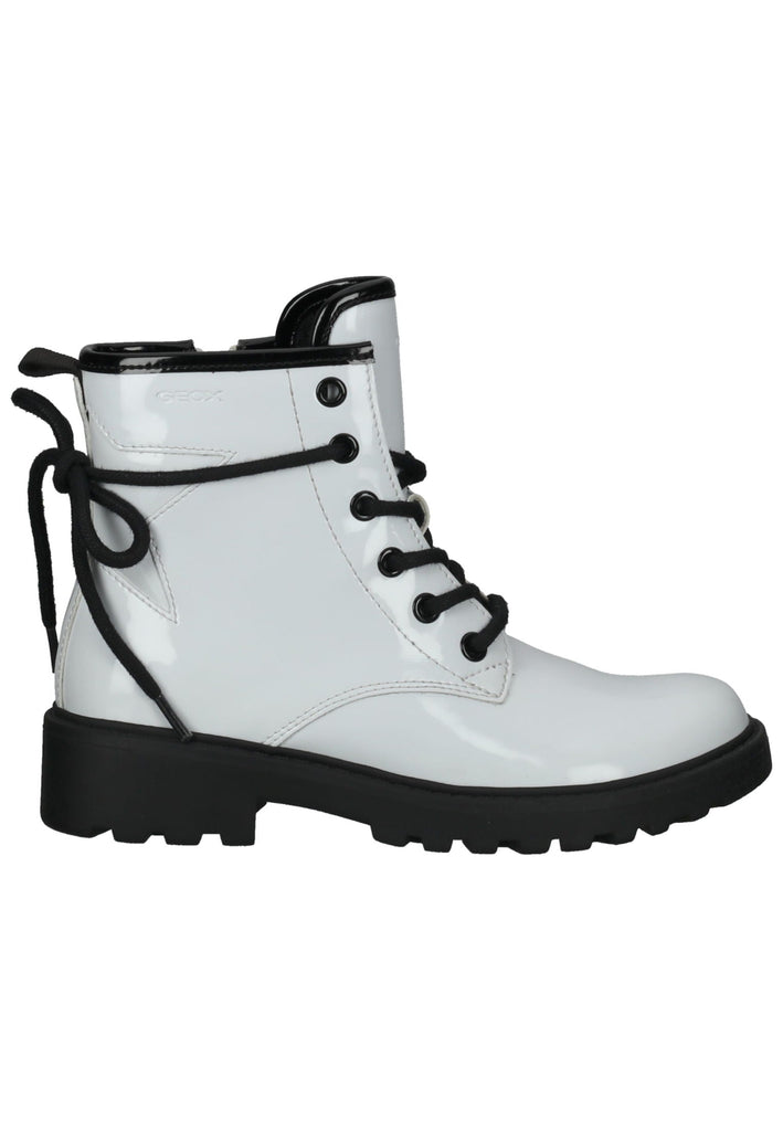 Geox Stiefelette Lederimitat Weiß/Schwarz