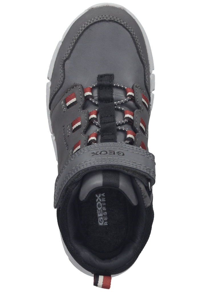 Geox Stiefelette Nubukleder/Textil Grau/Rot