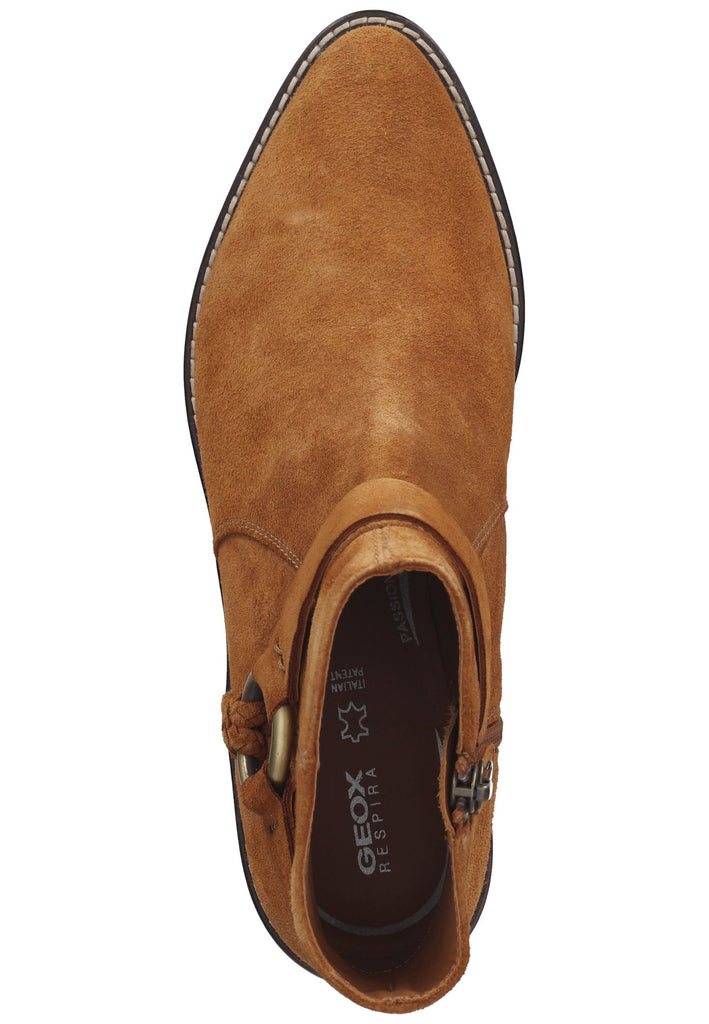 Geox Stiefelette Veloursleder Cognac