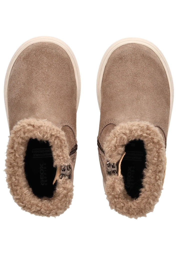 Geox Stiefelette Veloursleder Dunkelbeige Warmfutter