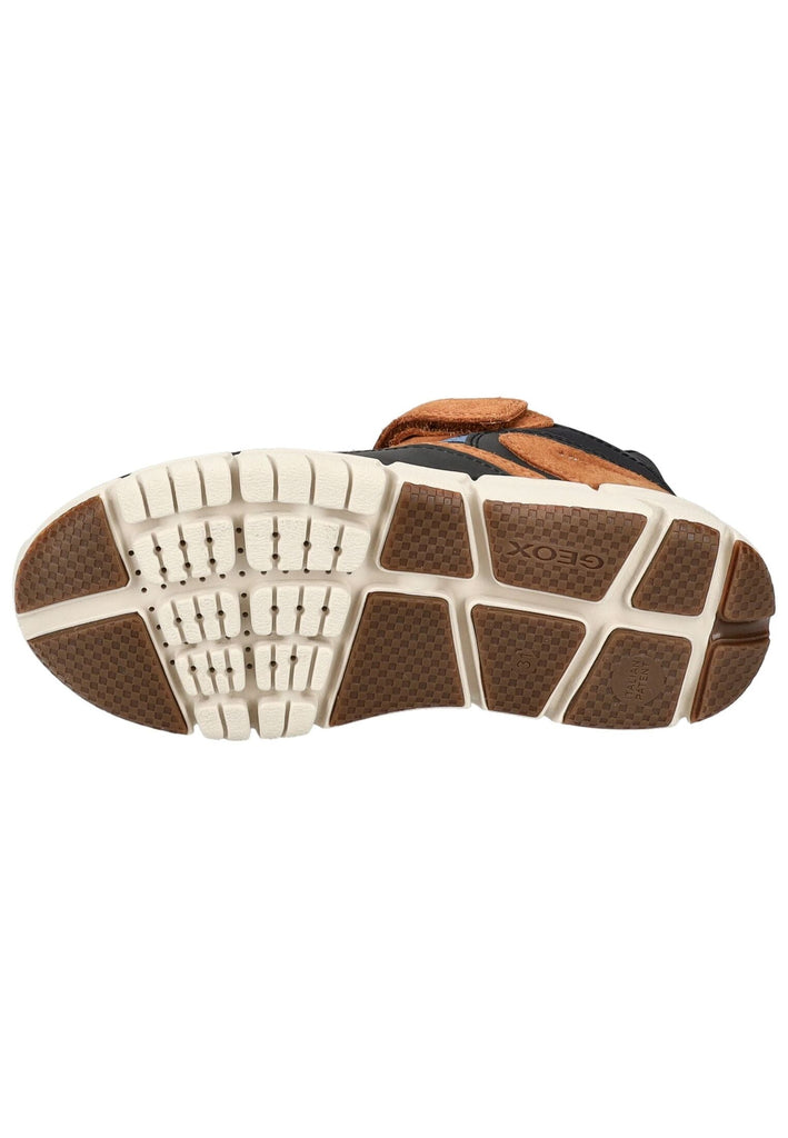 Geox Stiefelette Veolurs/Textil/Synthetik Braun/Schwarz Warmfutter