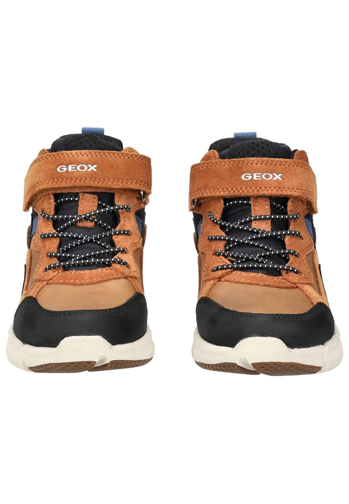 Geox Stiefelette Veolurs/Textil/Synthetik Braun/Schwarz Warmfutter