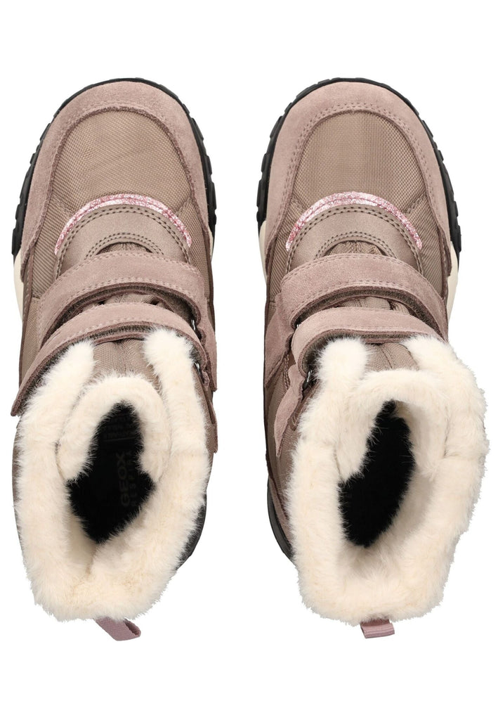 Geox Stiefelette Veolurs/Textil/Synthetik Dunkelbeige Warmfutter