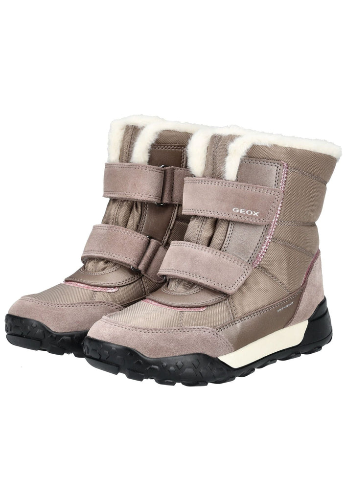 Geox Stiefelette Veolurs/Textil/Synthetik Dunkelbeige Warmfutter