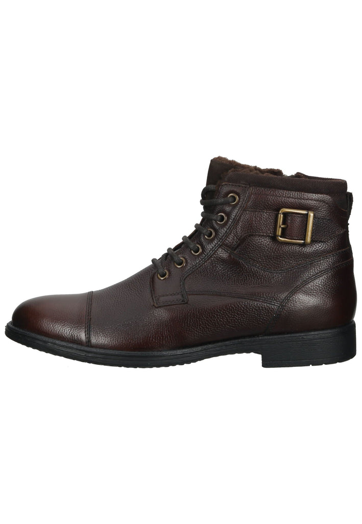 Stiefeletten Geox Stiefelette Leder/Textil Dunkelbraun Warmfutter