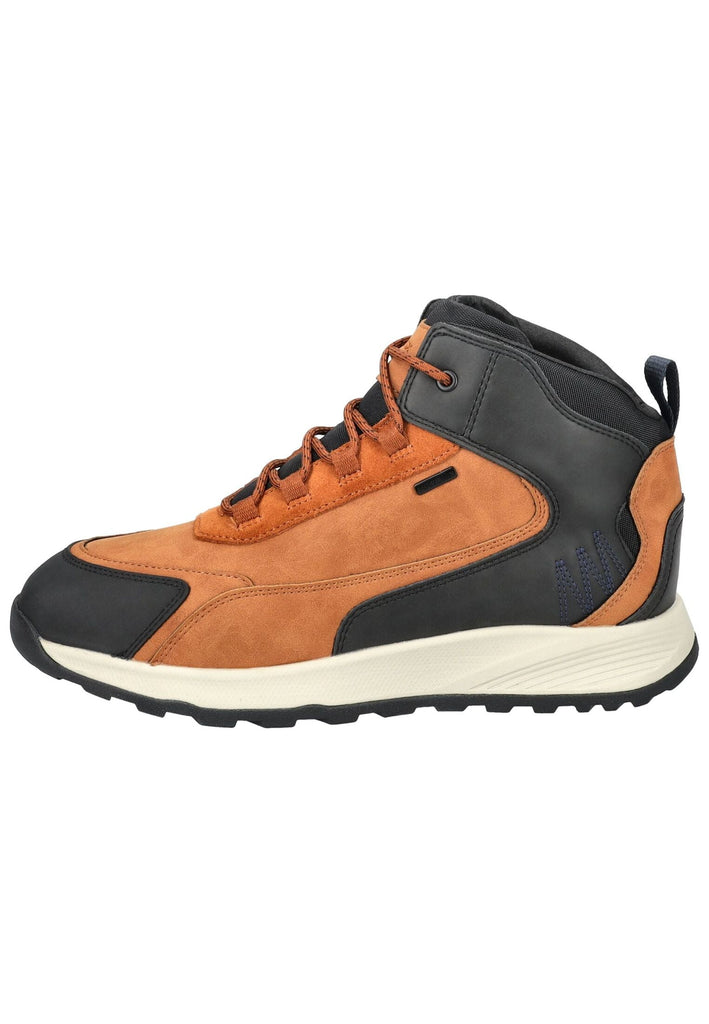Stiefeletten Geox Stiefelette Lederimitat/Textil Braun/Schwarz Warmfutter
