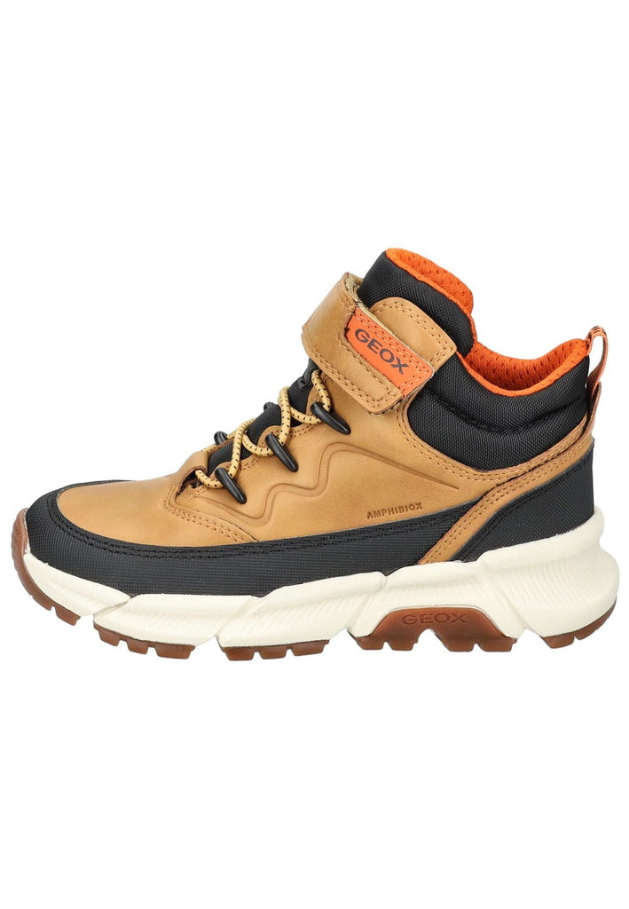 Stiefeletten Geox Stiefelette Lederimitat/Textil Schwarz/Gelb