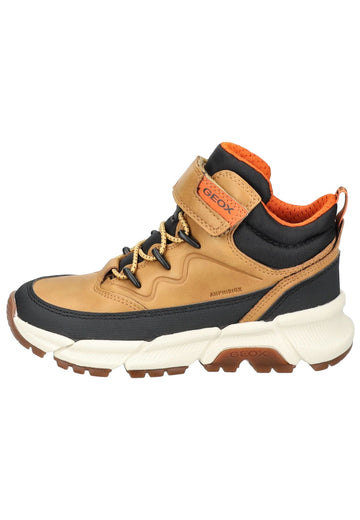 Stiefeletten Geox Stiefelette Lederimitat/Textil Schwarz/Gelb