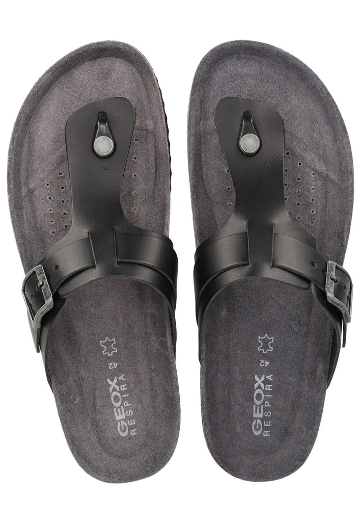 Geox Zehensteg Leder Schwarz