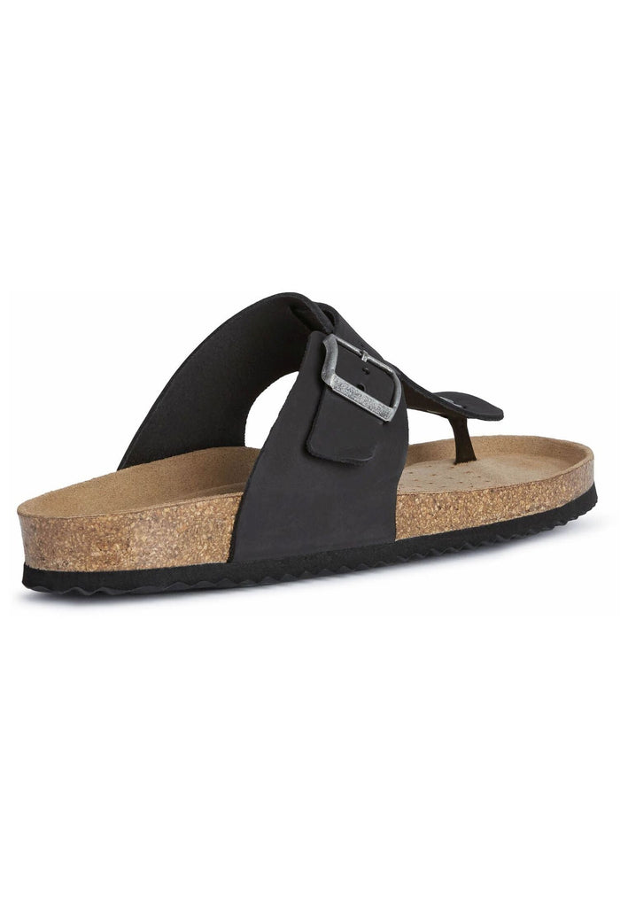 Geox Zehensteg Nubukleder Schwarz/Schwarz