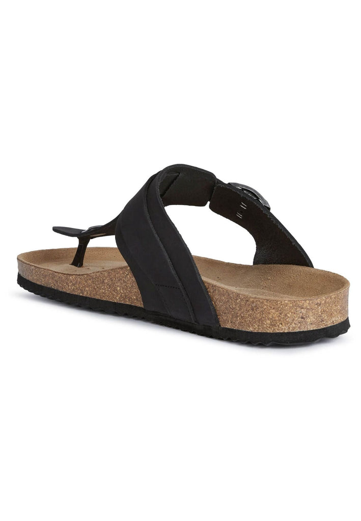 Geox Zehensteg Nubukleder Schwarz/Schwarz