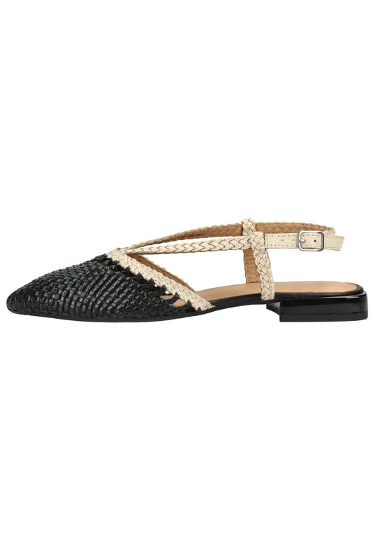 GIOSEPPO Ballerinas Leder Schwarz/Beige