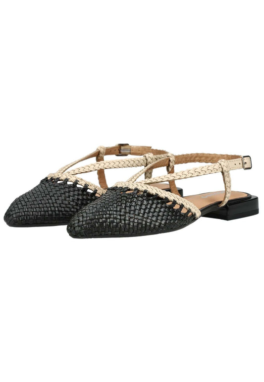 GIOSEPPO Ballerinas Leder Schwarz/Beige