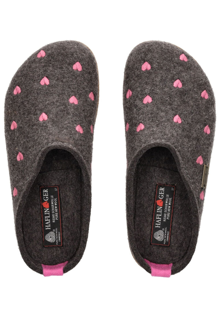 Haflinger Hausschuhe Filz Anthrazit