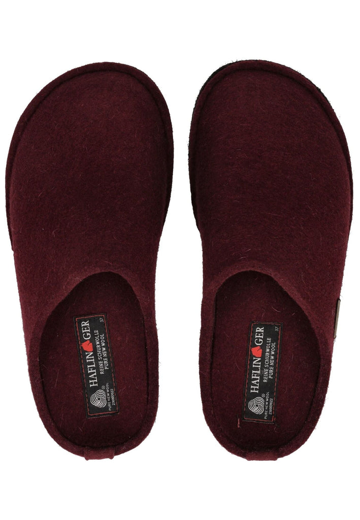 Haflinger Hausschuhe Filz Bordeaux