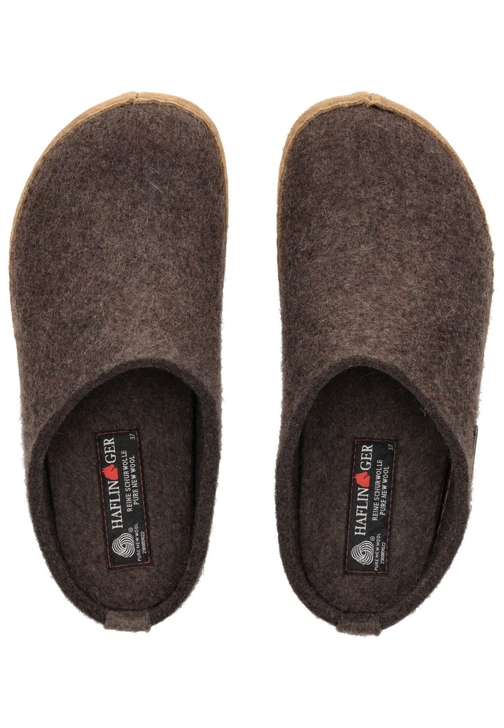 Haflinger Hausschuhe Filz Braun