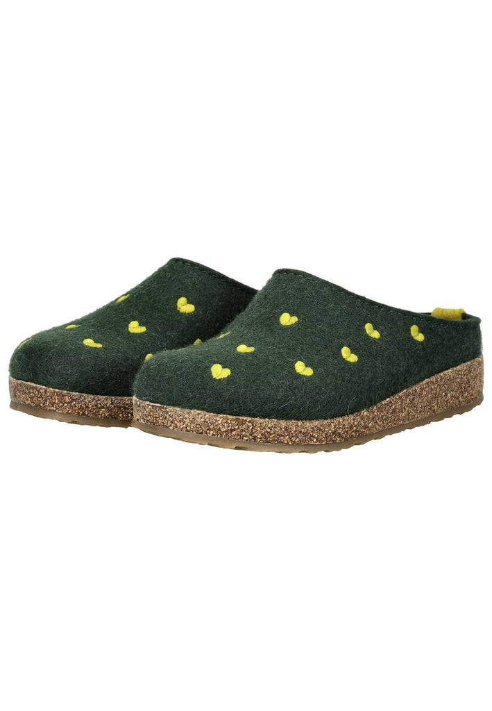 Haflinger Hausschuhe Filz Grün
