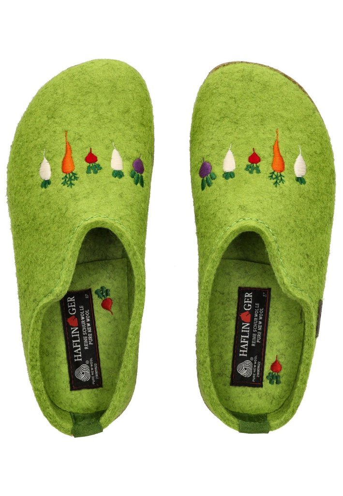 Haflinger Hausschuhe Filz Grün