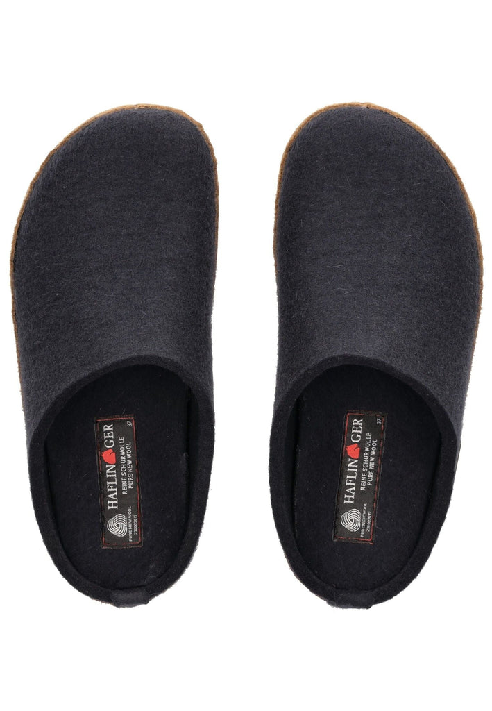 Haflinger Hausschuhe Filz Mittelblau